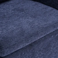 Soft Elegant Chenille Dining Armchair with Back Cushion, Modern Ergonomic Swivel Chair with Universal Wheels, 22'' L x 24.5" W x 30" H, Blue(m-10)