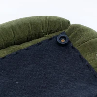 Cozy Modern Knot Design Ottoman with Soft Chenille and Foam Filling, Chic Makeup Stool with No Assembly, 19.5'' L x 19.5" W x 17.5" H, Green(m-11)