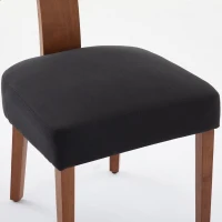 Ergonomic Linen Armless Dining Chair with Padded Seat Cushion, Modern Side Chair for Dining Room Living Room, 24.5'' L x 20.5"W x 34" H, Black(m-12)
