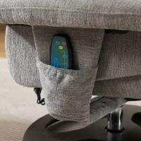 Ergonomic Recliner Chair with Ottoman and Massage, Cozy Swivel Lounge Chair with Heated Seat and 140° Recline, 32'' L x 33" W x 43.5" H, Grey(m-10)