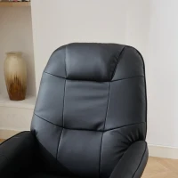 Ergonomic Massage Recliner Chair with Ottoman, Cozy Swivel Lounge Chair with Massage and Seat Heating, 31.5'' L x 29.5" W x 38" H, Black(m-11)