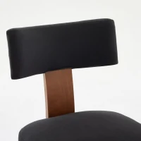 Ergonomic Linen Armless Dining Chair with Padded Seat Cushion, Modern Side Chair for Dining Room Living Room, 24.5'' L x 20.5"W x 34" H, Black(m-10)