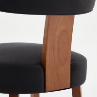Ergonomic Linen Armless Dining Chair with Padded Seat Cushion, Modern Side Chair for Dining Room Living Room, 24.5'' L x 20.5"W x 34" H, Black(m-11)