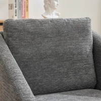 Elegant Chenille Armchair with Cushioned Seat and Nailhead Trim, Ergonomic Accent Chair with Sturdy Wood Frame, 29'' L x 29" W x 29" H, Gray(m-13)