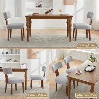 Modern Linen Armless Dining Chair with Padded Seat Cushion, Versatile Side Chair for Dining Room Living Room, 24.5'' L x 20.5"W x 34" H, Gray(m-8)