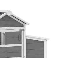 PawHut Chicken Coop with Wheels, 80" L Mobile Hen House with Run, Outdoor Wooden Chicken House with Nesting Box, Tray, Ramp(m-10)
