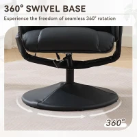 Ergonomic Massage Recliner Chair with Ottoman, Cozy Swivel Lounge Chair with Massage and Seat Heating, 31.5'' L x 29.5" W x 38" H, Black(m-9)