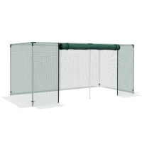 Outsunny Galvanized Steel Crop Cage, Plant Protection Tent with Zippered Door, 8' x 4', Green(m-13)