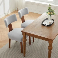 Modern Linen Armless Dining Chair with Padded Seat Cushion, Versatile Side Chair for Dining Room Living Room, 24.5'' L x 20.5"W x 34" H, Gray(m-5)