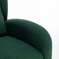 Elegant Teddy Fabric Rocking Chair with Ergonomic Backrest and Plush Filling, Accent Chair with Wooden Legs, 38'' L x 28" W x 40" H, Green(m-9)