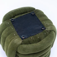 Cozy Modern Knot Design Ottoman with Soft Chenille and Foam Filling, Chic Makeup Stool with No Assembly, 19.5'' L x 19.5" W x 17.5" H, Green(m-12)
