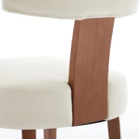 Modern Linen Armless Dining Chair with Padded Seat Cushion, Stylish Side Chair for Dining Room Living Room, 24.5'' L x 20.5"W x 34" H, Beige(m-12)