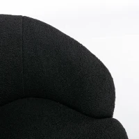 Cozy Teddy Fabric Swivel Accent Chair with Ergonomic Backrest, Classic Barrel Armchair with 360° Rotation, 25.5'' L x 25.5" W x 27.5" H, Black(m-7)