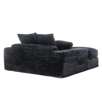 Spacious Corduroy Chaise Lounge Sofa with High-Resilience Foam, Plush Sleeper Couch for Living Room Apartment, 69'' L x 65.5"W x 24.5" H, Gray(m-11)