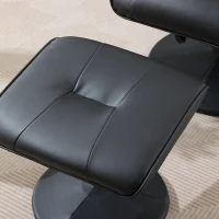 Ergonomic Massage Recliner Chair with Ottoman, Cozy Swivel Lounge Chair with Massage and Seat Heating, 31.5'' L x 29.5" W x 38" H, Black(m-12)