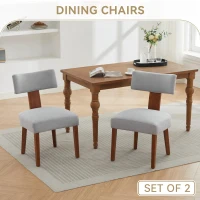 Modern Linen Armless Dining Chair with Padded Seat Cushion, Versatile Side Chair for Dining Room Living Room, 24.5'' L x 20.5"W x 34" H, Gray(m-10)