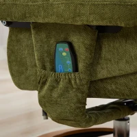 Ergonomic Recliner Chair with Ottoman and Massage, Cozy Swivel Lounge Chair with Heated Seat and 140° Recline, 32'' L x 33" W x 43.5" H, Green(m-11)