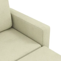 HOMCOM 78" Sectional Sofa, Small L Shaped 3-Seater Couch with Ottoman, Thick Cushions, Pocket Springs, Beige(m-10)