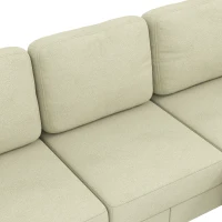 HOMCOM 78" Sectional Sofa, Small L Shaped 3-Seater Couch with Ottoman, Thick Cushions, Pocket Springs, Beige(m-9)