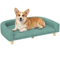 PawHut Dog Sofa Couch Bed with Washable Cushion for Large Dogs, Cats, Green(m-11)