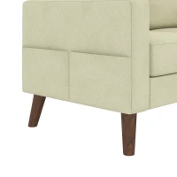 HOMCOM 78" Sectional Sofa, Small L Shaped 3-Seater Couch with Ottoman, Thick Cushions, Pocket Springs, Beige(m-11)