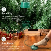 HOMCOM 7.5ft Prelit Christmas Tree, Colorado Blue Spruce, Easy Plug, Hinged Xmas Tree with Warm White & Multi-Colour LEDs(m-6)