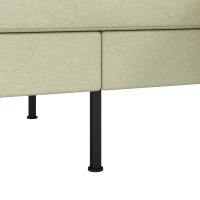 HOMCOM 78" Sectional Sofa, Small L Shaped 3-Seater Couch with Ottoman, Thick Cushions, Pocket Springs, Beige(m-12)