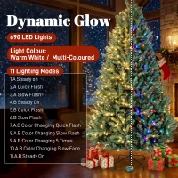 HOMCOM 7.5ft Prelit Christmas Tree, Colorado Blue Spruce, Easy Plug, Hinged Xmas Tree with Warm White & Multi-Colour LEDs(m-4)
