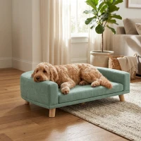 PawHut Dog Sofa Couch Bed with Washable Cushion for Large Dogs, Cats, Green(m-2)