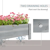 Outsunny 3.3 x 1.2 x 1.2 ft Garden Raised Bed Planter Grow Containers for Outdoor Patio Plant Flower Vegetable Pot, Grey(m-6)