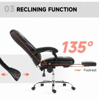 Vinsetto Massage Office Chair, Reclining Computer Chair with Adjustable Height and Footrest, Black(m-6)