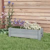 Outsunny 3.3 x 1.2 x 1.2 ft Garden Raised Bed Planter Grow Containers for Outdoor Patio Plant Flower Vegetable Pot, Grey(m-7)