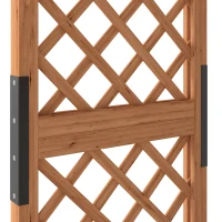 Outsunny Raised Garden Bed with Trellis, Wooden Raised Planter Box with Hanging Roof and 2 Drainage Holes, Orange(m-12)