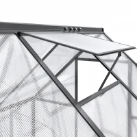 Outsunny 6 x 5.5ft Polycarbonate Greenhouse, Quick Setup Walk-in Greenhouse, Swing Door, Adjustable Roof Vent, Rain Gutter, Black(m-9)