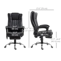 Vinsetto Office Chair 6-point Vibration Massage Chair Micro Fiber Recliner with Retractable Footrest Black(m-3)