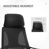 Vinsetto Mesh Office Chair with Up&Down Headrest, Ergonomic Computer Desk Chair with Adjustable Tilt Angle, Height Adjustable Swivel Seat with Lumbar Support for Office, Black(m-9)