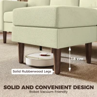 HOMCOM 78" Sectional Sofa, Small L Shaped 3-Seater Couch with Ottoman, Thick Cushions, Pocket Springs, Beige(m-7)