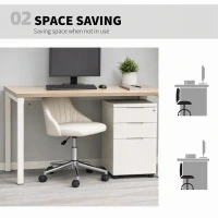 Vinsetto Velvet Office Chair with Adjustable Height, Swivel Wheels for Office, Cream(m-5)