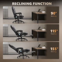 Vinsetto Reclining Office Chair with Footrest, Vibrating Massage Chair, Reclining Back, Adjustable Height, Black(m-9)