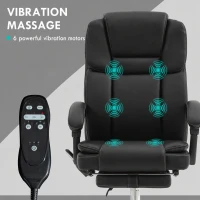 Vinsetto Massage Office Chair, Reclining Executive Office Chair with 6-Point Vibration, Footrest and High Back, Black(m-4)