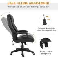 Vinsetto Massage Office Chair, High Back Executive Office Chair with 6-Point Vibration, Timer, Adjustable Height, Brown(m-7)