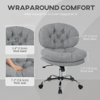 HOMCOM Computer Desk Chair, Armless Office Chair with Wide Padded Seat and Adjustable Height, Tilt Function, Grey(m-5)