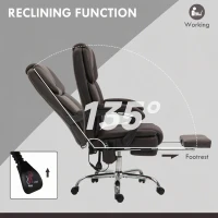 Vinsetto Massage Office Chair, Reclining Executive Office Chair with 6-Point Vibration, Footrest and High Back, Dark Brown(m-6)