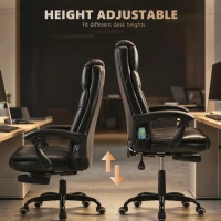 Vinsetto Reclining Office Chair with Footrest, Vibrating Massage Chair, Reclining Back, Adjustable Height, Black(m-7)