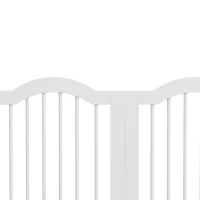 PawHut 24"H Foldable Dog Gate, 4 Panels Freestanding Pet Gate Barriers Indoor with Support Feet White(m-10)