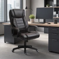 Vinsetto Massage Office Chair, High Back Executive Office Chair with 6-Point Vibration, Timer, Adjustable Height, Brown(m-8)