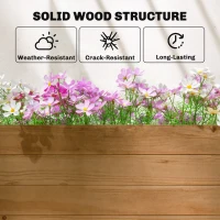 Outsunny Raised Garden Bed with Trellis, Wooden Raised Planter Box with Hanging Roof and 2 Drainage Holes, Orange(m-7)