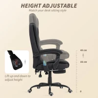 Vinsetto 7-Point Vibrating Massage Chair, Reclining Office Chair with Footrest, Reclining Back, Adjustable Height, Black(m-6)