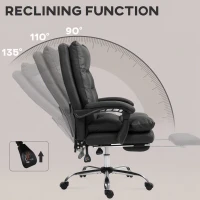 Vinsetto Executive Office Chair with 6-Point Massage, Microfibre Reclining Computer Chair with Footrest, Black(m-6)