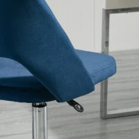 Vinsetto Mid Back Office Chair Velvet Fabric Swivel Scallop Shape Computer Desk Chair, Blue(m-9)